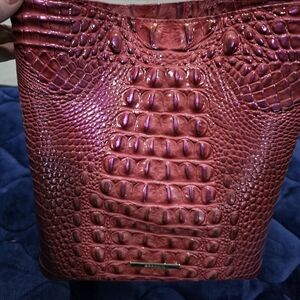 New Brahmin Celine Croc Embossed Shoulder Bag